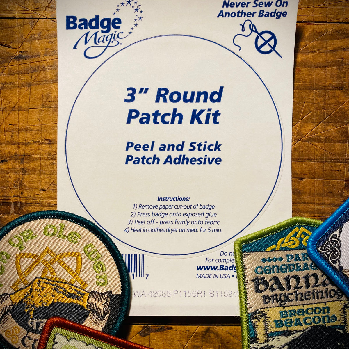 Badge Magic small patch adhesive sheet - cut to fit adhesive for up to 2 smaller patches