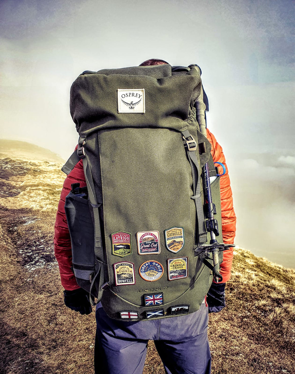 Lake District patches collection including Walla Crag - retro woven hiking patches