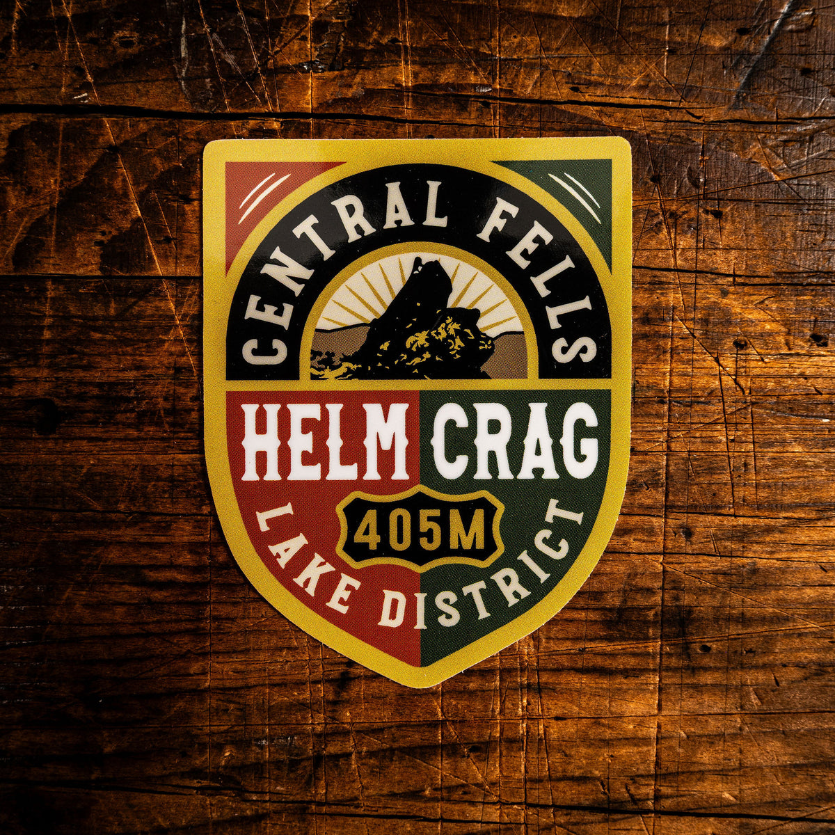 Helm Crag waterproof vinyl sticker - Central Fells Lake District, UV resistant, dishwasher safe