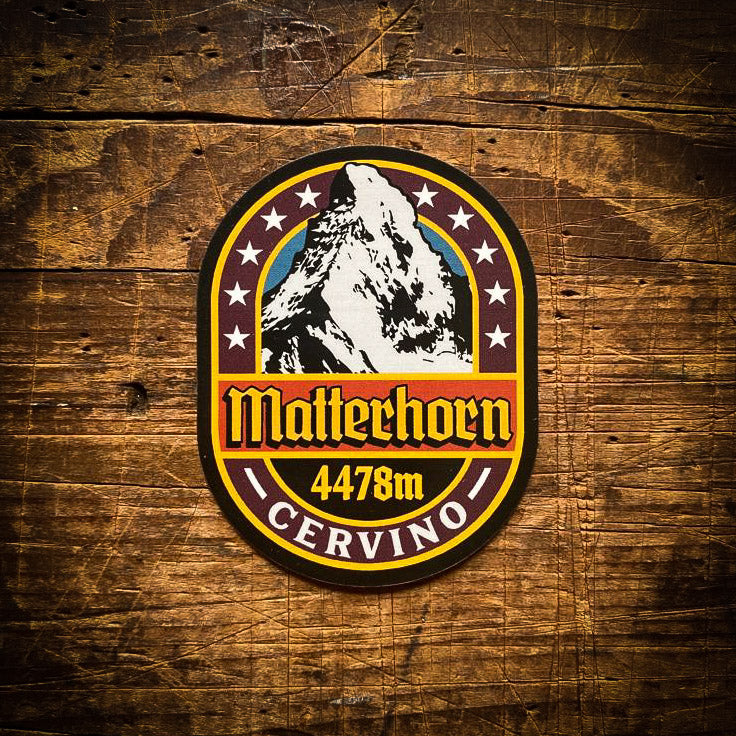 Matterhorn waterproof vinyl sticker – 5cm x 6.4cm, UV resistant, dishwasher safe, iconic Alps mountain sticker