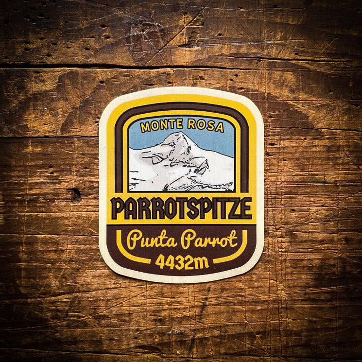 Parrotspitze waterproof vinyl sticker – 5.1cm x 6.2cm, UV resistant, dishwasher safe, Monte Rosa sticker