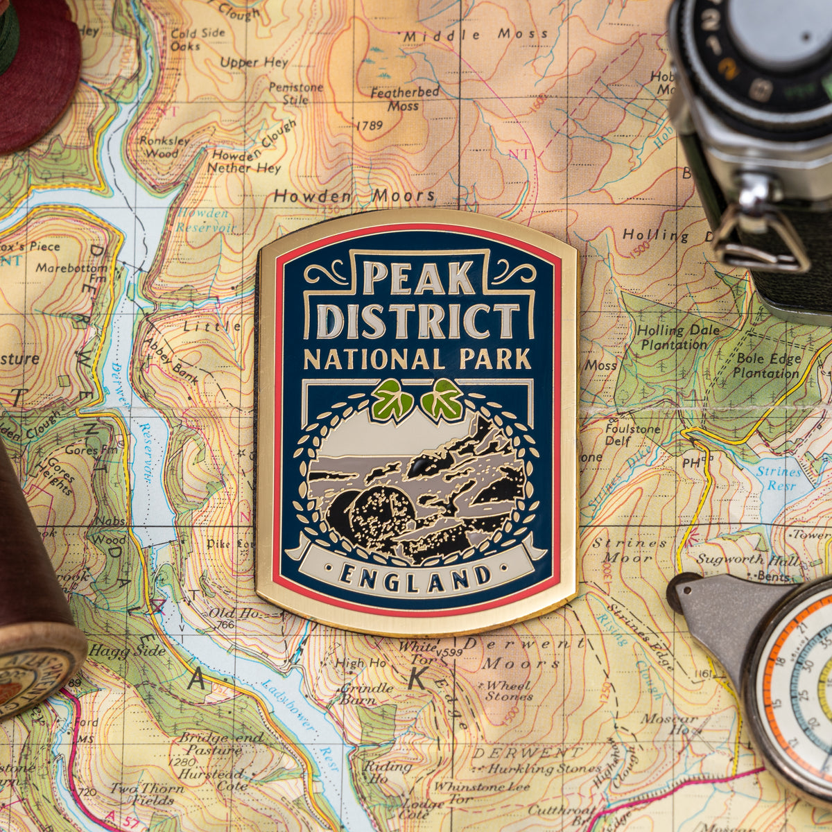 Peak District National Park hard enamel fridge magnet - pub sign design, magnetic backing