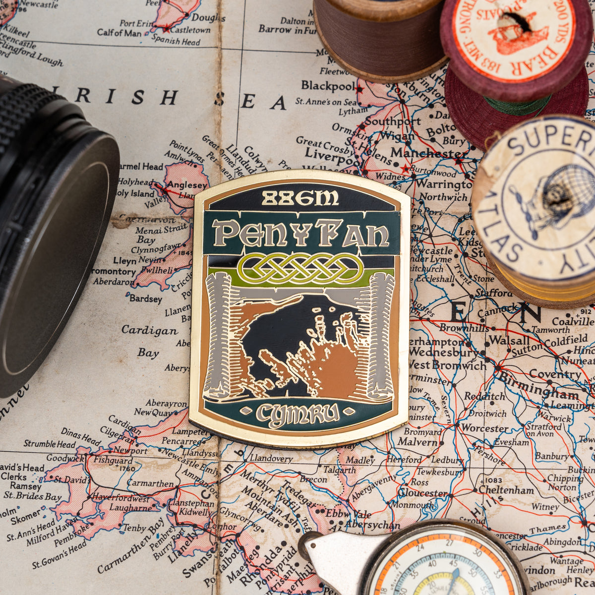 Pen Y Fan hard enamel fridge magnet - highest mountain in south Wales, Celtic design