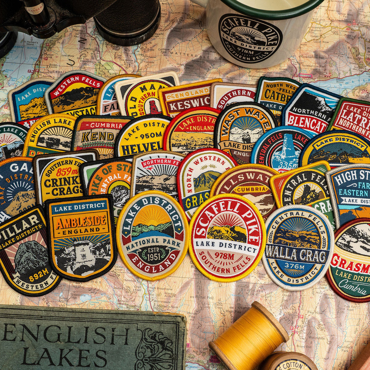Buttermere patch lifestyle shot - retro woven Lake District patch on outdoor gear