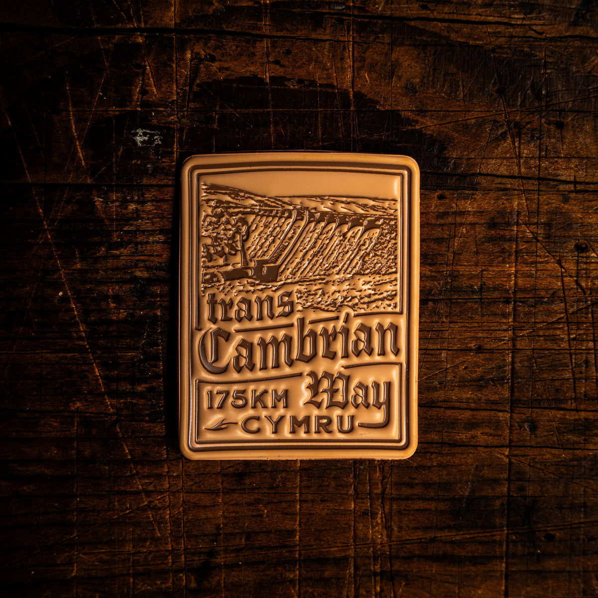 Trans Cambrian Way bikepacking retro woven patch - iconic Welsh cycling route, velcro-backed patch