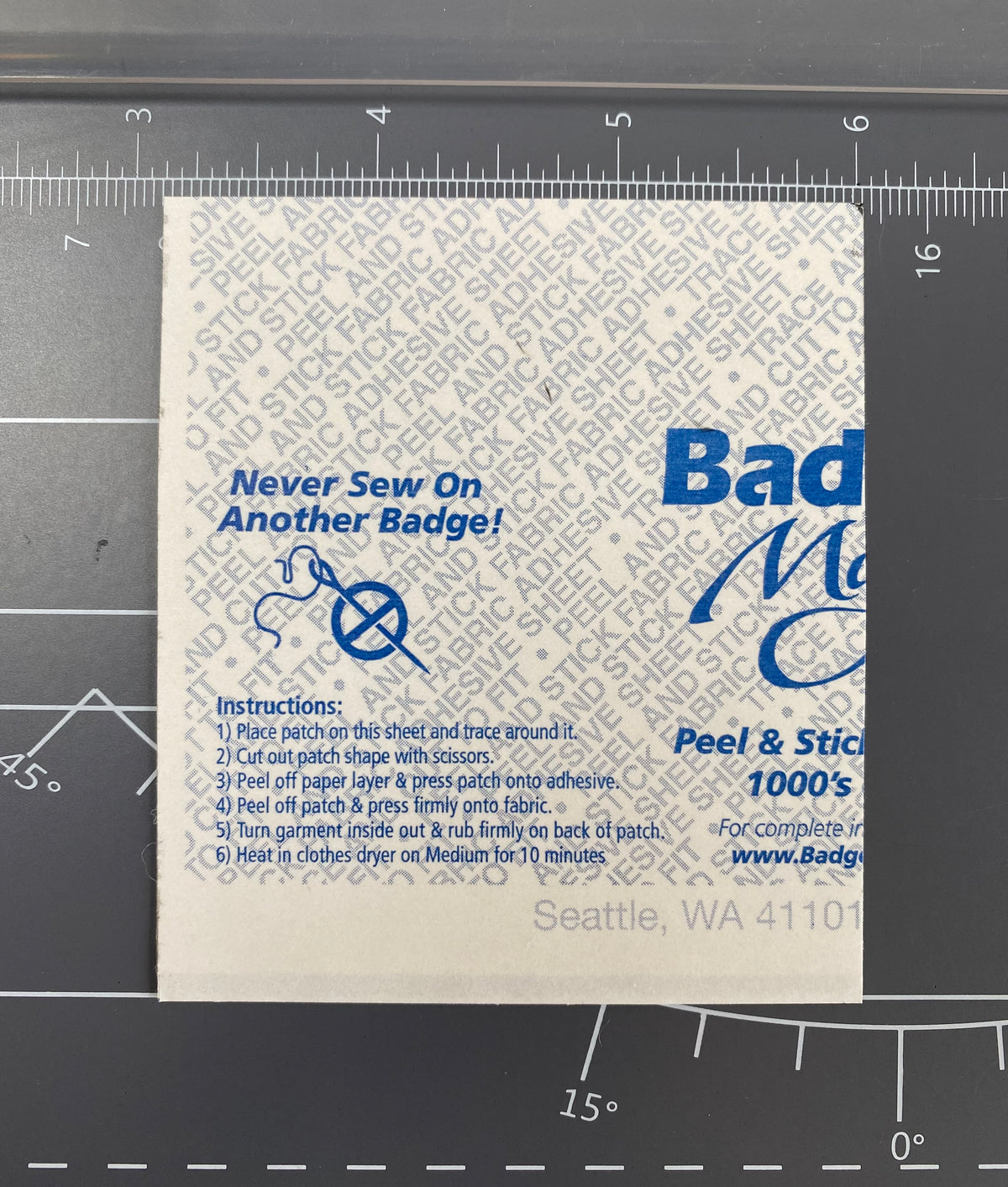 Never sew on another patch!
