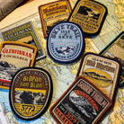 Scottish Mountain patches including Loch Ness - retro whisky label woven patches collection