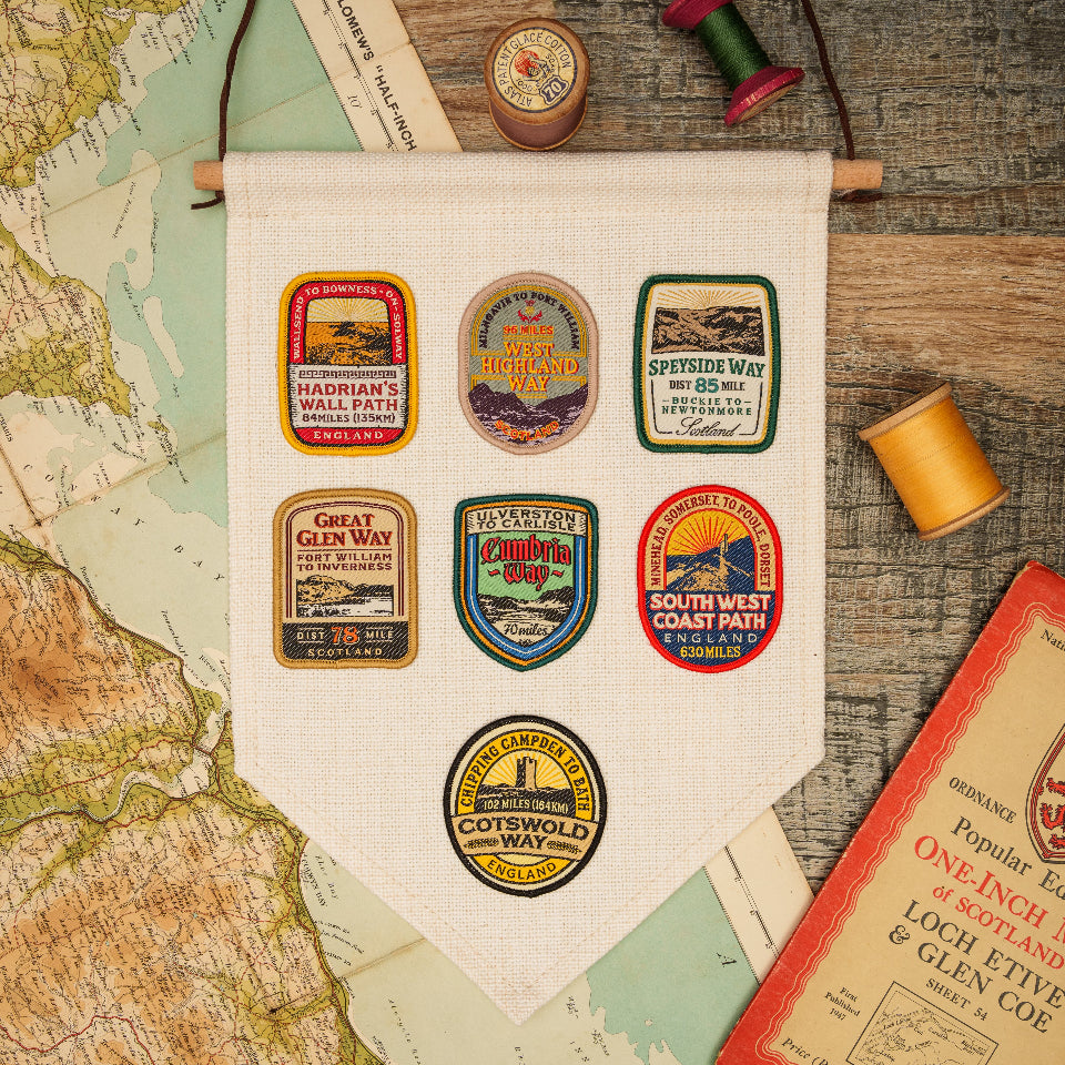 Adventure Patch Company flag pennant lifestyle shot - promotional outdoor brand pennant