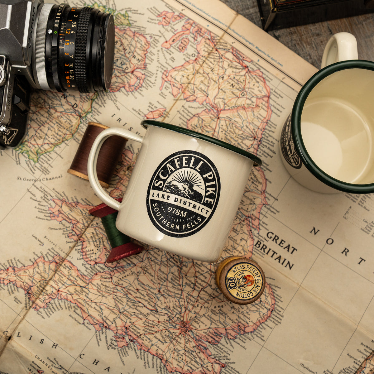 Scafell Pike camp mug product range shot - hard enamel outdoor camping mugs collection