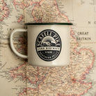 Scafell Pike camp mug close-up detail - hard enamel camping mug retro design