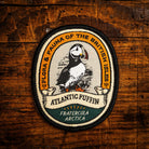 Atlantic Puffin retro woven patch - iconic British seabird, wildlife patch, iron-on backing