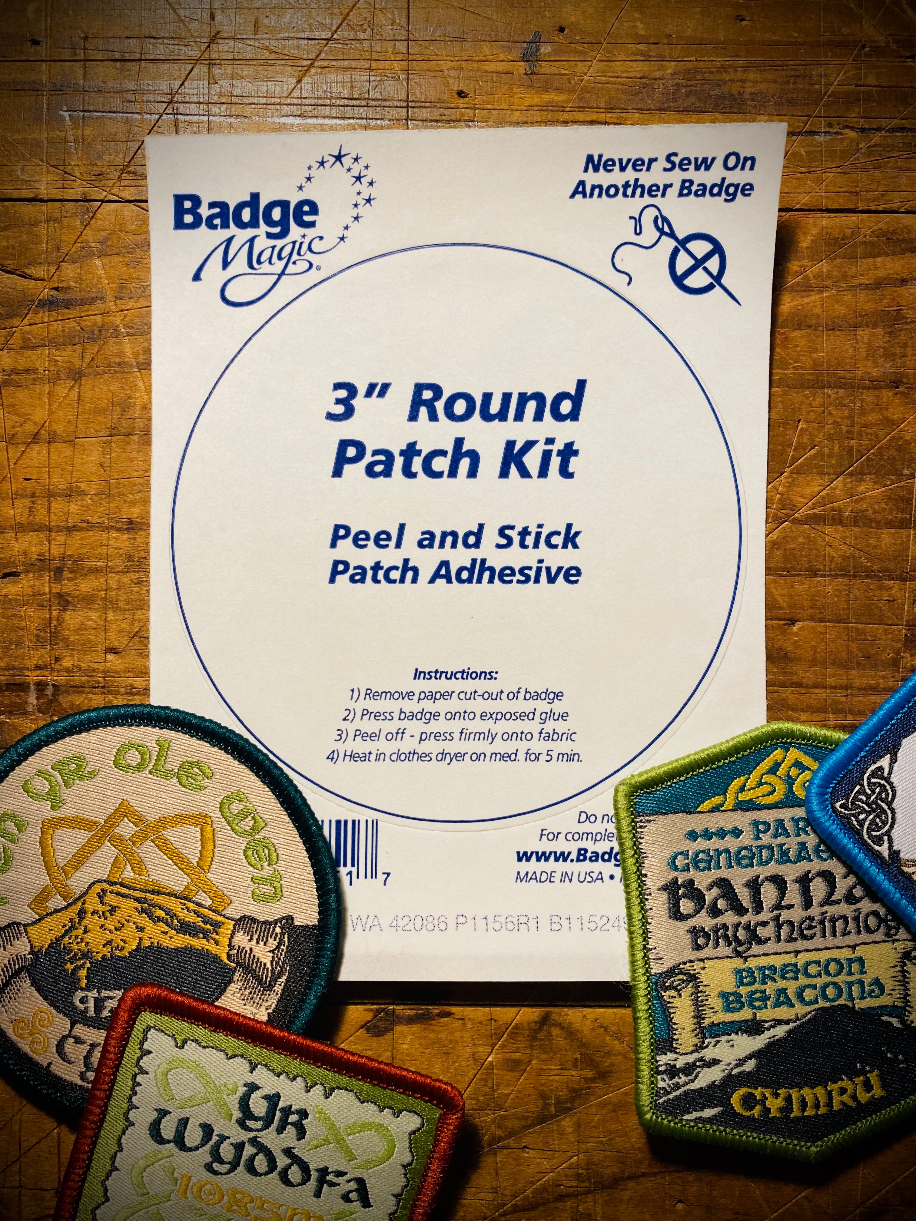 Badge Magic small patch adhesive sheet - cut to fit adhesive for up to 2 smaller patches