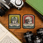 Douglas Fir patch lifestyle shot - retro woven British flora patch on outdoor gear
