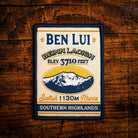 Ben Lui retro woven patch – iconic Munro in the Southern Highlands, Scotland, whisky label design, iron-on