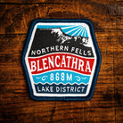 Blencathra retro woven patch – Northern Fells Wainwright, Lake District, iron-on, recycled yarn