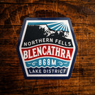 Blencathra waterproof vinyl sticker – 62mm x 62mm, UV resistant, dishwasher safe, recycled yarn design