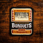 Borovets retro woven patch - popular Bulgarian ski resort and mountain destination, iron-on backing