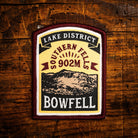 Bowfell retro woven patch – Southern Fells Wainwright, Lake District, iron-on backing, recycled yarn