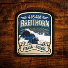 Breithorn retro woven patch – popular Alpine 4000er, Switzerland, iron-on backing, recycled yarn