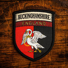 Buckinghamshire county flag retro woven patch - county flag of Buckinghamshire, England, iron-on