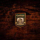 Castleton hard enamel pin - Peak District village in the Hope Valley, pub sign design, butterfly clasp