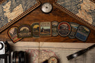Edinburgh patches lifestyle shot on outdoor gear - retro woven patches collection