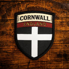 Cornwall county flag retro woven patch - county flag of Cornwall, England, iron-on backing