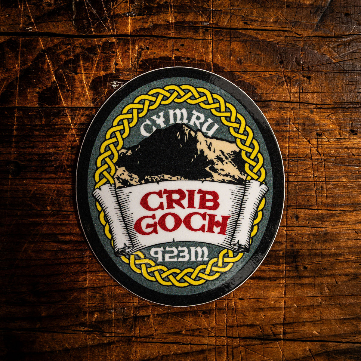 Crib Goch waterproof vinyl sticker – 62mm x 62mm, UV resistant, dishwasher safe Snowdonia sticker