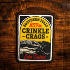 Crinkle Crags retro woven patch – Southern Fells Wainwright, Lake District, iron-on backing