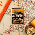 Dartmoor National Park hard enamel fridge magnet - Dartmoor tors design, magnetic backing