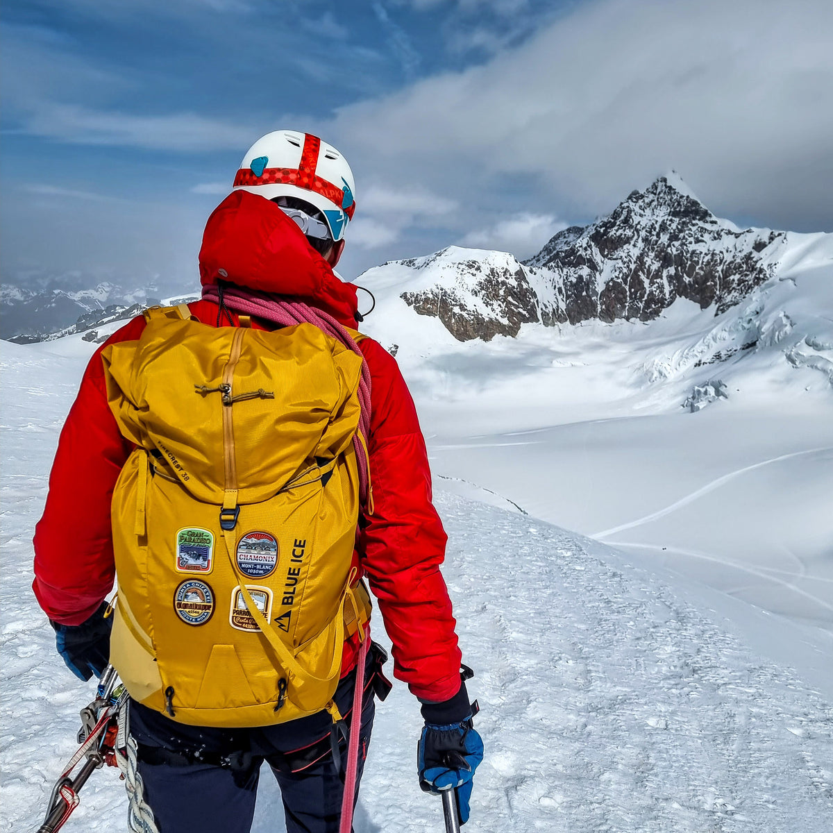 Dom and Lyskamm enamel patches – European Alps patch collection detail shot