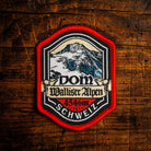 Dom retro woven patch - highest peak entirely in Switzerland, Alps, iron-on backing, recycled yarn