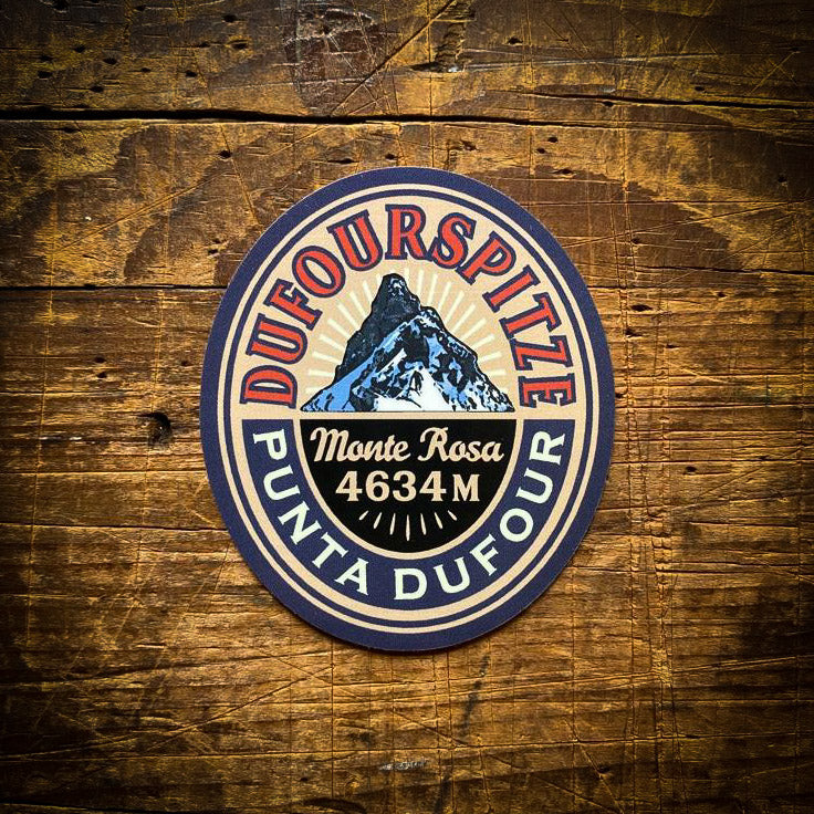 Dufourspitze waterproof vinyl sticker – 5.5cm x 6.2cm, UV resistant, dishwasher safe, Monte Rosa sticker