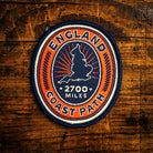 England Coast Path retro woven patch – new national trail, one of world's longest continuous routes, iron-on