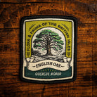 English Oak retro woven patch - England's national tree, flora patch, iron-on backing, recycled yarn