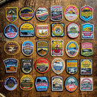 Lake District patches collection including Wast Water - retro woven hiking patches