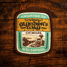 Glyndwr's Way retro woven patch – national trail through historic Powys in mid-Wales, iron-on backing