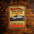 Goatfell waterproof vinyl sticker - Isle of Arran highest point, UV resistant, dishwasher safe
