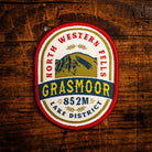 Grasmoor retro woven patch – North Western Fells Wainwright, Lake District, iron-on backing