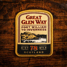 Great Glen Way retro woven patch – Scotland's Great Trail from Fort William to Inverness, iron-on backing