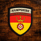 Hampshire county flag retro woven patch - county flag of Hampshire, England, iron-on backing