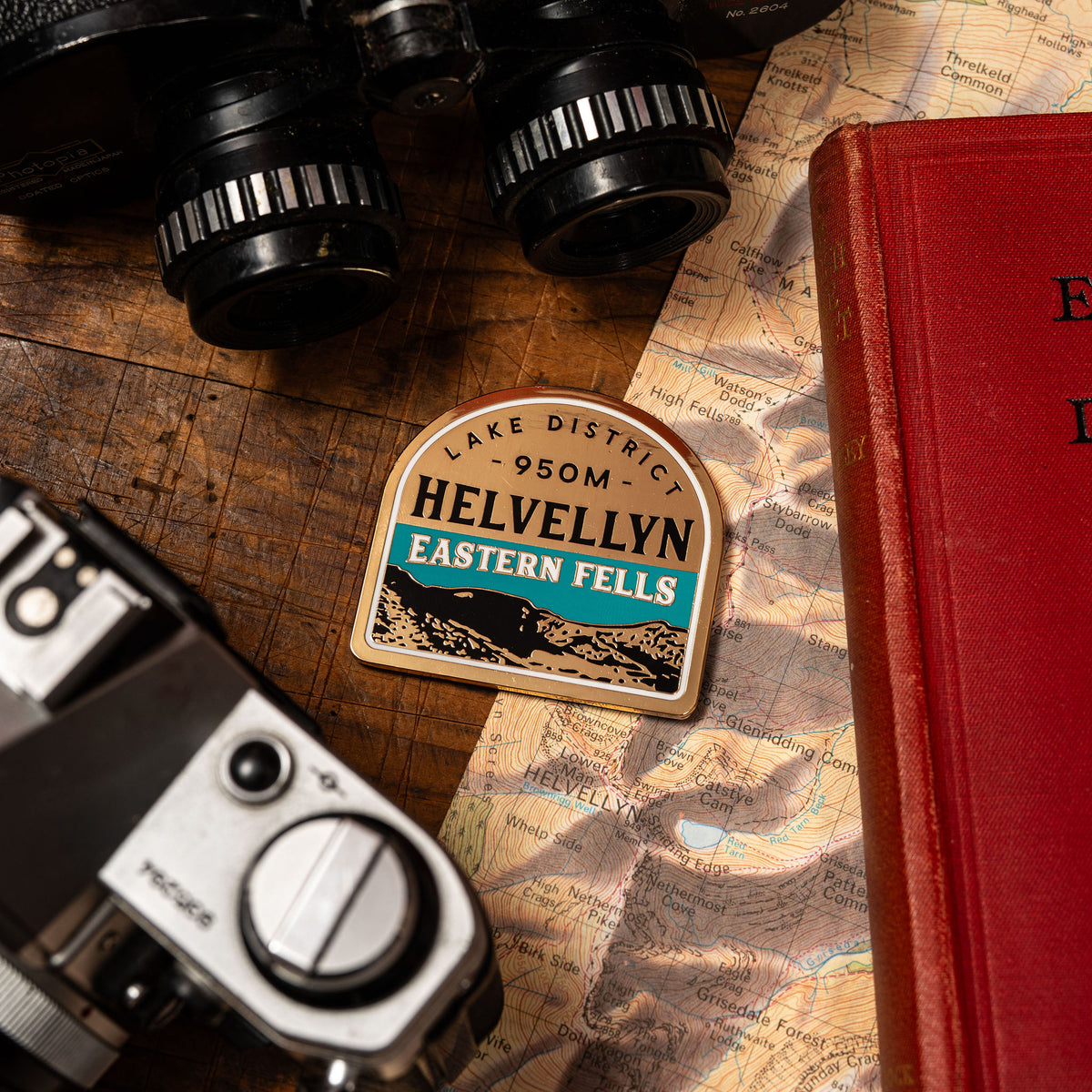 Helvellyn hard enamel fridge magnet - iconic Lake District Wainwright, beer pump clip design