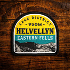 Helvellyn retro woven patch – Lake District Eastern Fells Wainwright, iron-on, made from recycled yarn