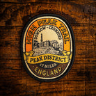 High Peak Trail retro woven patch - Peak District walking and cycling trail on former railway, iron-on
