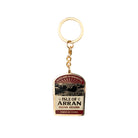 Isle of Arran hard enamel keyring - Scotland in Miniature, whisky label design
