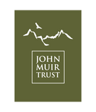 John Muir Way bikepacking patch and lifestyle shot - retro woven patch for cycling enthusiasts