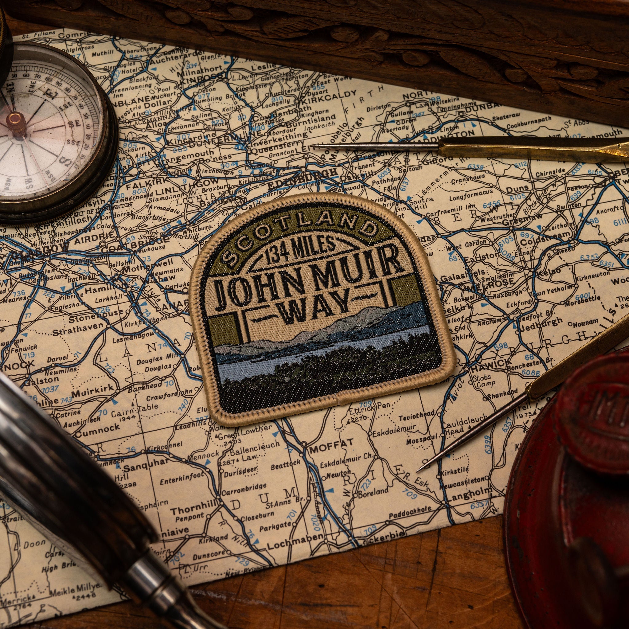Distance Rider Back Patch John Muir Way patch β The Adventure Patch Company