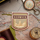 Keswick hard enamel fridge magnet - historic Lake District market town, beer pump clip design