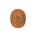 King Alfred's Way bikepacking patch close-up - retro woven cycling route patch product shot