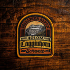 Lagginhorn retro woven patch - classic 4000m Alpine peak in the Weissmies group, iron-on backing